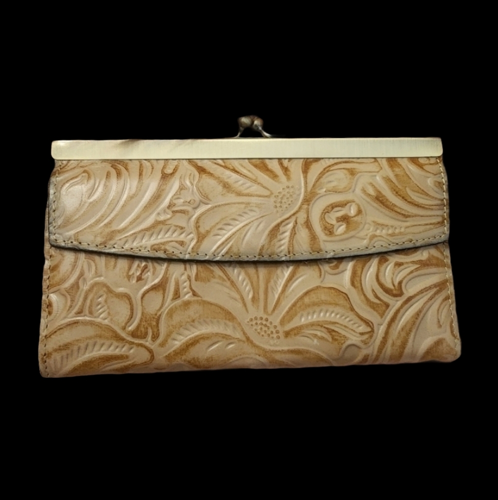 Patricia Nash Paola tooled leather kisslock & snap wallet